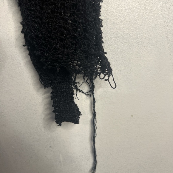 Chaser women’s ripped distressed black mesh linen blend top grunge - Picture 6 of 6